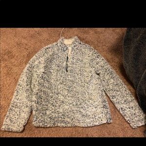Fuzzy pull over quarter zip